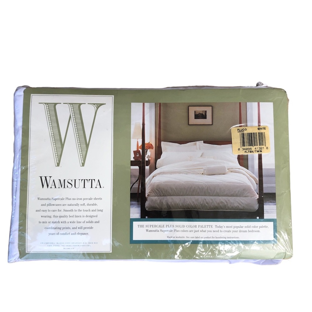 Wamsutta Supercale‎ Plus 200 Thread Count Vintage Made USA White Twin Flat Sheet